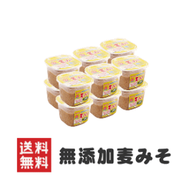 味噌蔵から即納！麦味噌 無添加 減塩 国産原料100％使用750gカップ入り12個　まとめ買いで10％OFF