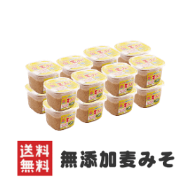 味噌蔵から即納！麦味噌 無添加 減塩 国産原料100％使用750gカップ入り16個　まとめ買いで10％OFF