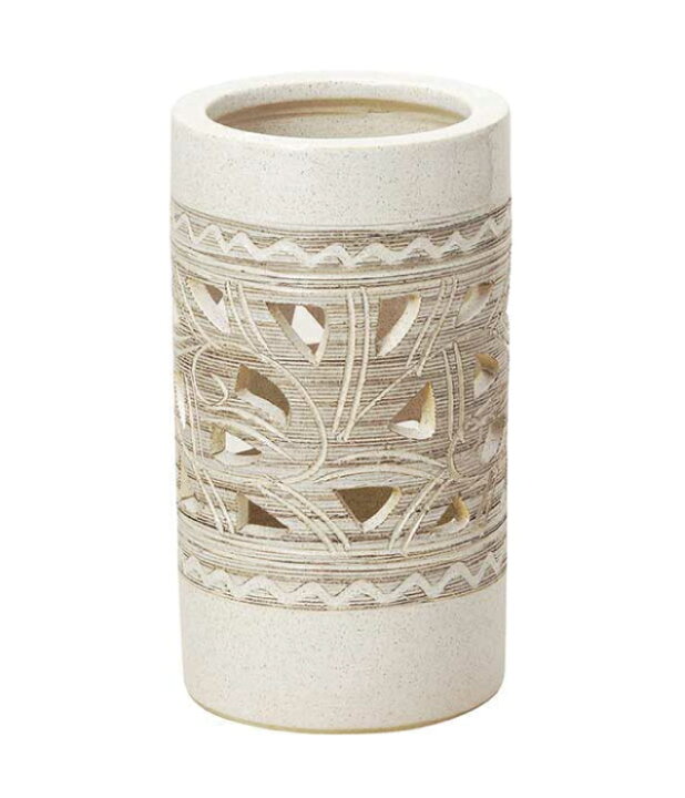 楽天市場】傘立て陶器【白茶唐草彫 傘立て】白 モダン 陶器 おしゃれ  