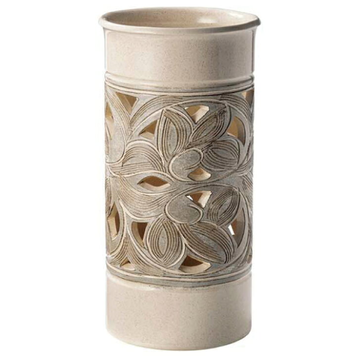 楽天市場】傘立て陶器【白窯変唐草彫 傘立て】モダン 白 陶器 おしゃれ  