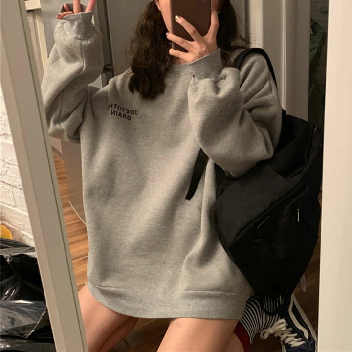 楽天市場 トレーナー レディース 大きいサイズ トップス プルオーバー スウェット シンプルデザイン スウェットプルオーバー 春まで使える 長袖 オリジナル 秋 秋物 秋冬 ぽっちゃり 可愛い カワイイ Muhly