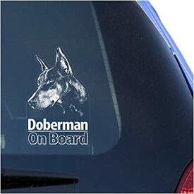 【中古】【輸入品・未使用】Vinyl Designs クリアビニールステッカー ドーベルマン ピンシェル 窓用 犬の標識 アートプリント