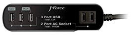 【中古】 J-Force iPhone スマートフォン充電対応 電源タップ 世界平和シリーズ AC2口+USB 3ポート インテリジェントチップ ブラック JF-PEACE2K