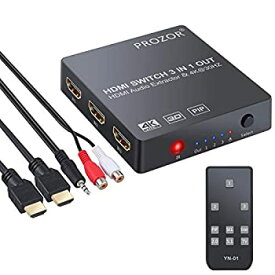 【未使用】【中古】 PROZOR HDMIセレクター 音声分離機能 PIP機能 4K HDMI1.4 2160p@30Hz HDMIケープル usbケーブル付き