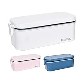 【未使用】【中古】 THANKO 炊飯器 小型 一人用 おひとりさま用超高速弁当箱炊飯器 白色 さくら色 藍色 (白色)