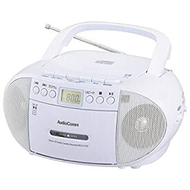 【未使用】【中古】 オーム電機 AudioComm CDラジオカセットレコーダー ホワイト RCD-570Z-W 03-0772 OHM 幅230×高さ117×奥行210mm