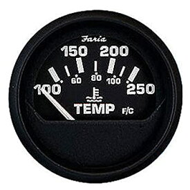 【中古】【輸入品・未使用】Faria Beede Instruments 12812 2 in. Euro Black Water Temperature Gauge&#44; 100-250 Fahrenheit