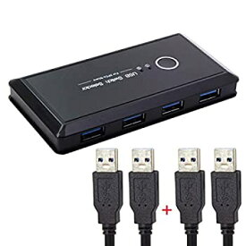 【中古】【輸入品・未使用】Xiwai KVM USB 2.0 または USB 3.0 スイッチセレクター 2ポート PC 4つのデバイスを共有 キーボードマウススキャナープリンター (USB 3.0)