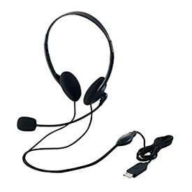 【中古】【輸入品・未使用】エレコム ヘッドセット マイク USB 両耳 オーバーヘッド 1.8m HS-HP27UBK