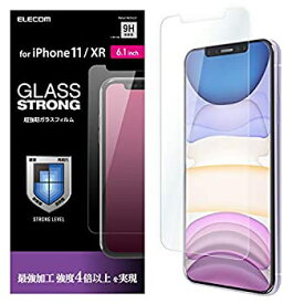 【中古】【輸入品・未使用】エレコム iPhone 11 / iPhone XR 強化ガラス フィルム 3次強化 [角割れにも強い最強加工] 透明 PM-A19CFLGT