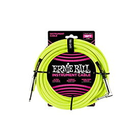 【中古】【輸入品・未使用】【正規品】 ERNIE BALL 6085 楽器用シールドケーブル 18フィート 5.49m BRAIDED INSTRUMENT CABLE STRAIGHT/ANGLE ネオン・イエロー
