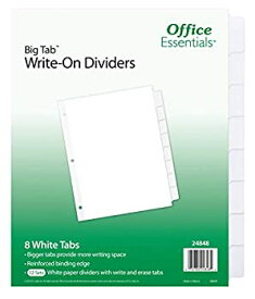 【中古】【輸入品・未使用】Office Essentialsビッグタブwrite-onディバイダー、8???1?/ 2?%ダブルクォーテ% x 11?%ダブルクォーテ% 8、タブ、ホワイトタブ、ホワイトボディ、12パック