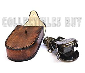 【中古】【輸入品・未使用】Vintage Small Antique Single Binocular With Leather Case Maritime R & J Beck London Nautical Pirate 1492 Authentic Replica