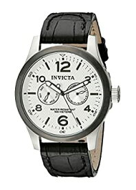 【中古】【輸入品・未使用】Invicta Men's 13009 I-Force Silver Textured Dial Black Leather Watch