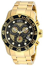 【中古】【輸入品・未使用】[インビクタ] 腕時計 Pro Diver 石英 48.8mm ケース ゴールド ステンレス鋼ストラップ ブラックダイヤル 19837 メンズ [並行輸入品]