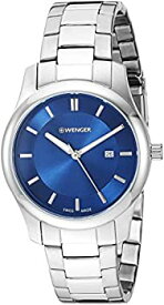 【中古】【輸入品・未使用】(ウェンガー) Wenger メンズ「シティクラシック」スイスクオーツ ステンレススチール＆レザー カジュアル腕時計 Blue Dial%カンマ% Stainless Brace