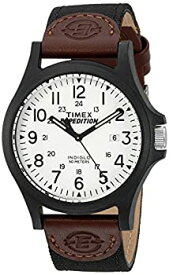 【中古】【輸入品・未使用】Timex TW4B08200 Expedition Acadia メンズ腕時計 ブラック ブラウン ホワイト レザー ナイロンストラップ