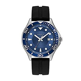 【中古】【輸入品・未使用】Caravelle Men's Quartz Stainless Steel and Silicone Watch%カンマ% Color:Black (Model: 43B155)