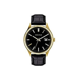 【中古】【輸入品・未使用】Caravelle by Bulova Men 'sレザーストラップゴールドトーンドレス腕時計