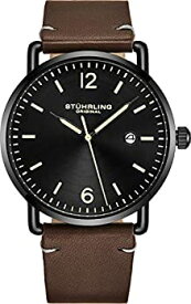 【中古】【輸入品・未使用】Stuhrling オリジナルメンズウォッチレザーまたはブレスレットウォッチバンド シルバーダイヤル日付ミニマリストスタイル38mmケース ? 3901メン