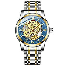 【中古】【輸入品・未使用】オリジナルデリケートスケルトン 機械式腕時計 メンズ 自動巻き 巻き腕時計 高級ステンレススチール腕時計 夜光文字盤 30m防水 FW-BASV-30BD。