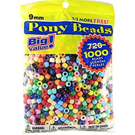 【中古】【輸入品・未使用】Pony Beads Multi Color 9mm 1000 Pcs in Bag [並行輸入品]