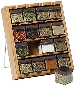 【輸入品・未使用】Kamenstein Bamboo Inspirations 16-Cube Spice Rack with Free Spice Refills for 5 Years by Kamenstein