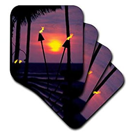 【中古】【輸入品・未使用】(set-of-8-Soft) - 3dRose cst_89717_2 Tiki Torches Hawaii-Us12 Dpb1422-Douglas Peebles-Soft Coasters%カンマ% Set of 8