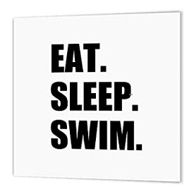 【中古】【輸入品・未使用】3dRose ht_180447_1 Eat Sleep Swim 水泳愛好家 スイマー パッション ブラック テキスト アイロン 熱転写 8 x 8インチ ホワイト素材