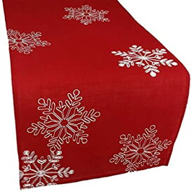 【中古】【輸入品・未使用】Xia Home Fashions スノーノエル 刺繍 クリスマス テーブルランナー ホワイトスノーフレーク 15 x 90インチ