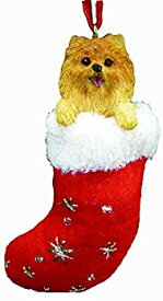 【中古】【輸入品・未使用】Pomeranian Christmas Stocking Ornament with 'Santa's Little Pals' Hand Painted and Stitched Detail [並行輸入品]