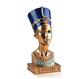 【中古】【輸入品・未使用】VAXMON 古代エジプト女王ネフェルティティ像 頭と胸の小さな樹脂像 彫刻 ホームデコクラフト 高さ4.5インチ