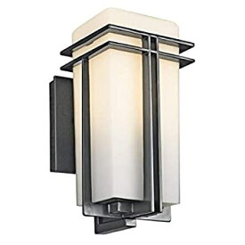 【中古】【輸入品・未使用】Kichler Lighting 49200BK FL Tremillo 12-Inch Light Fluorescent Outdoor Wall Lantern%カンマ% Black with Satin-Etched Cased Opal Glass by Ki