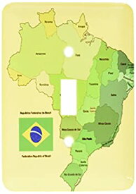 【中古】【輸入品・未使用】3drose LSP _ 99125?_ 1カラフルなブラジルの政治マップwith各状態identified Flag with英語とポルトガル語テキストSingle切り替えスイッチ