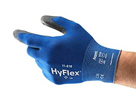 【中古】【輸入品・未使用】Ansell HyFlex 11-618 Nylon Light Duty Multi-Purpose Glove with Knitwrist%カンマ% Abrasion/Cut Resistant%カンマ% Size 8%カンマ% Blue (Pack of 12