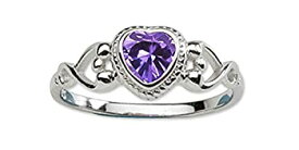 【中古】【輸入品・未使用】(B) - Precious Pieces Girl's Sterling Silver February CZ Birthstone Baby Ring