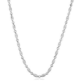 【中古】【輸入品・未使用】Kooljewelry スターリングシルバー ダイヤモンドカット ビーズ ネックレス (2.4 mm、16、18、20、22、24、30、36インチ)