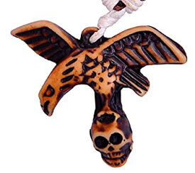 【中古】【輸入品・未使用】ネックレスチェーンUnique eagle-on-a-skullペンダントwith AdjustableコットンコードCool Funkyファッションアクセサリー
