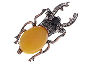 【中古】【輸入品・未使用】Alilang アンティーク ゴールドトーン エジプト ビンテージ ピンチャー スカーブ ビートル バグ ブローチ ピン イエロー