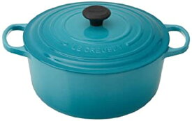 【中古】【輸入品・未使用】Le Creuset サイン入り エナメル加工 鋳鉄製 7-1/4クオート ラウンド型 フレンチオーブン　 7-1/4 qt ブルー LS2501-2817