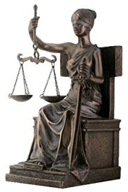 【中古】【輸入品・未使用】正義の女神 ジャスティスブロンズスタチュー(像) Bronze Beautiful Seated Justice Statue