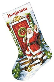 【中古】【輸入品・未使用】Gold Collection Welcome Santa Stocking Counted Cross Stitch -16%ダブルクォーテ% Long 14 Count (並行輸入品)