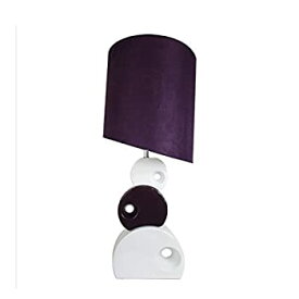 【中古】【輸入品・未使用】Elegant Designs LT1038-PRP Stacked Circle Ceramic Table Lamp with Asymmetrical Shade%カンマ% Purple [並行輸入品]
