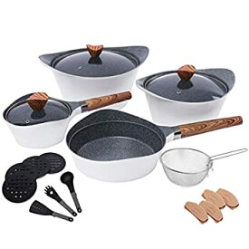【中古】【輸入品・未使用】Cooklover Nonstick Cookware Sets Dishwasher Safe Die Casting Aluminum Induction pots and pans set with Cooking Utensil Pack- 19 Piece -