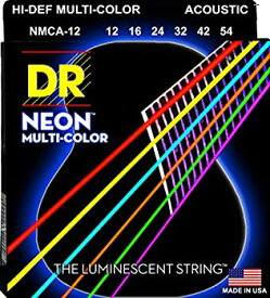 【中古】【輸入品・未使用】DR Strings NMCA-12 Multi-Colour Strings Lite Coated Phosphor Bronze Acoustic Guitar Strings%カンマ% Light