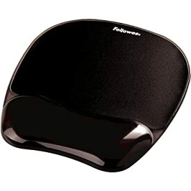 【中古】【輸入品・未使用】Fellowes Crystals Gel Mouse Pad/Wrist Support - Black [並行輸入品]