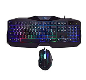 【中古】【輸入品・未使用】Rii Rii RM400 LED Gaming Keyboard & Mouse Combo Bundle (7 Color Backlit) (rm400) [並行輸入品]