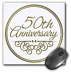 【中古】【輸入品・未使用】3dRose 8 x 8 x 0.25 Inches 50th Anniversary Gift Gold Text for Celebrating Wedding Anniversaries 50 Years Married Together Mouse Pad (m