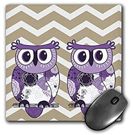 【中古】【輸入品・未使用】3dRose LLC 8 x 8 x 0.25 Inches Mouse Pad%カンマ% Two Purple Owls with Beige and White Chevron (mp_162266_1) [並行輸入品]