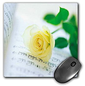 【中古】【輸入品・未使用】3dRose LLC 8 x 8 x 0.25 Inches Mouse Pad%カンマ% Yellow Rose on Sheet Music (mp_80321_1) [並行輸入品]